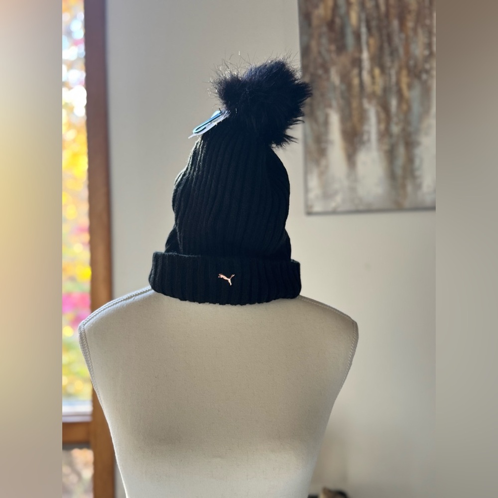 Black Puma Knit Beanie